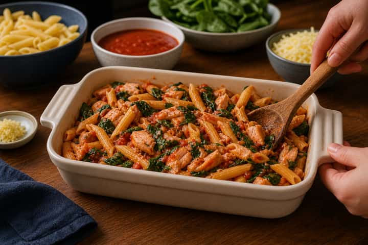 Salmon Ginger Pasta Bake cooking step 5: Finish the dish.