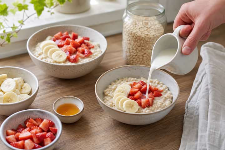 Strawberry Banana Porridge cooking step 5: Finish the dish.