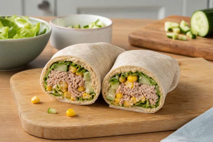 Tuna Sweetcorn Wraps cooking step 5: Finish the dish.
