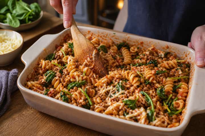 Turkey Lentil Pasta Bake cooking step 5: Finish the dish.