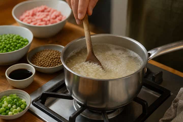 Turkey Lentil Rice Bowls cooking step 1: Get prepped.