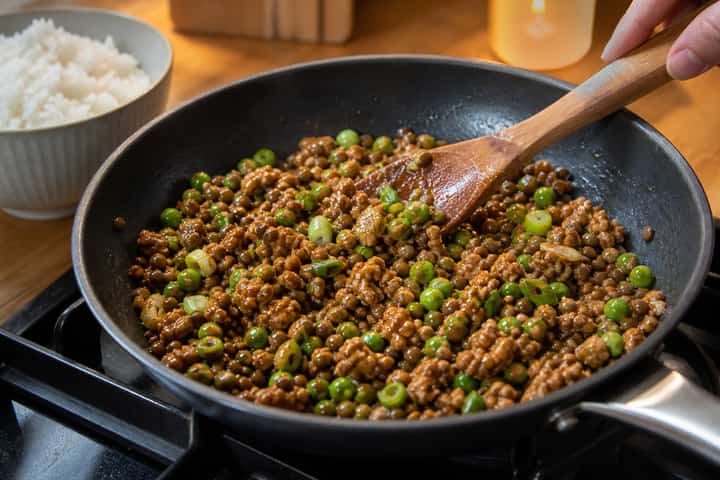 Turkey Lentil Rice Bowls cooking step 4: Bring it together.