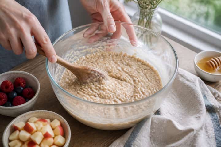 Apple Berry Baked Oats cooking step 3: Build the flavour.