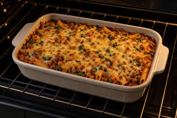 Beef Bean Pasta Bake cooking step 6: Serve.