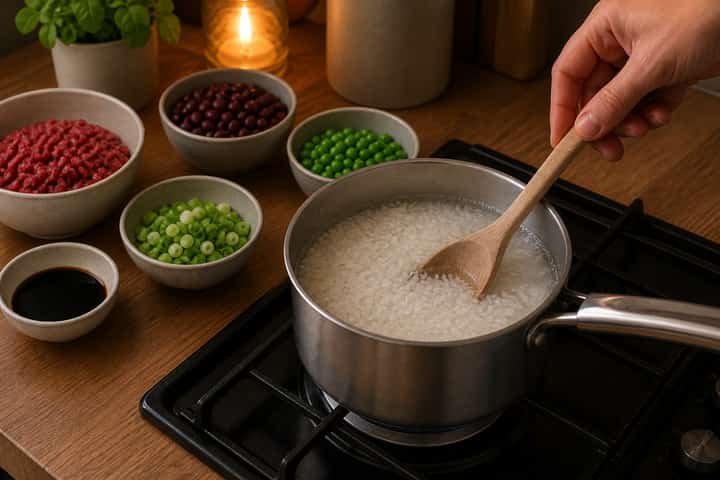 Beef Bean Rice Bowls cooking step 1: Get prepped.
