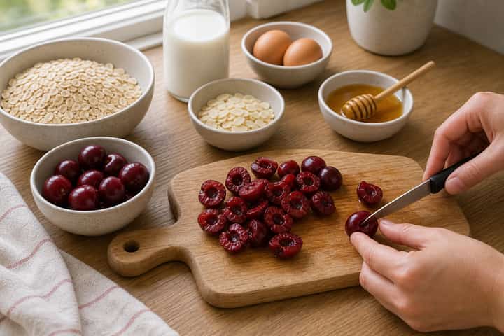 Cherry Almond Baked Oats cooking step 2: Start cooking.
