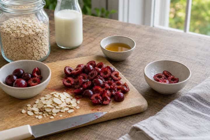 Cherry Almond Porridge cooking step 1: Get prepped.