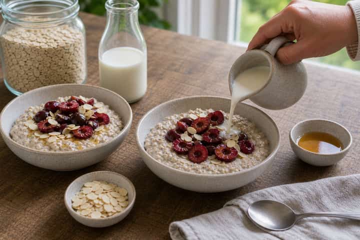 Cherry Almond Porridge cooking step 5: Finish the dish.