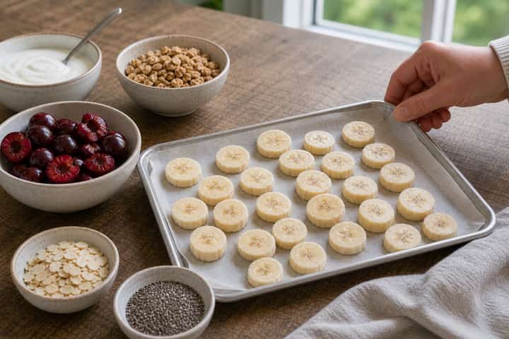 Cherry Almond Smoothie Bowls cooking step 1: Get prepped.
