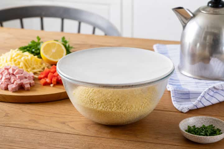 Ham Cheddar Couscous Boxes cooking step 1: Get prepped.