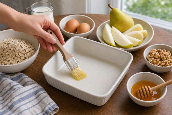 Pear Walnut Baked Oats cooking step 1: Get prepped.