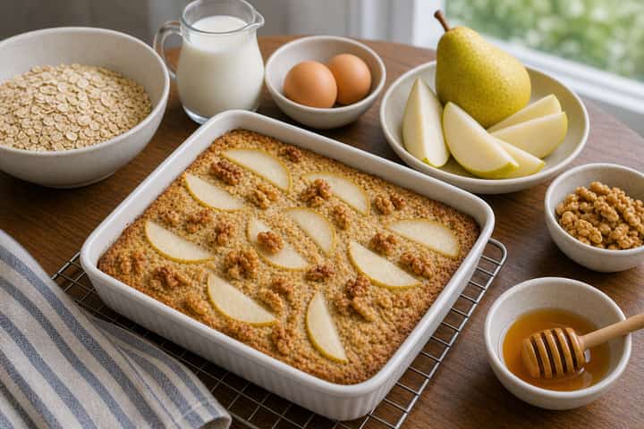 Pear Walnut Baked Oats cooking step 5: Finish the dish.