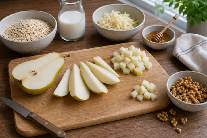 Pear Walnut Porridge cooking step 1: Get prepped.