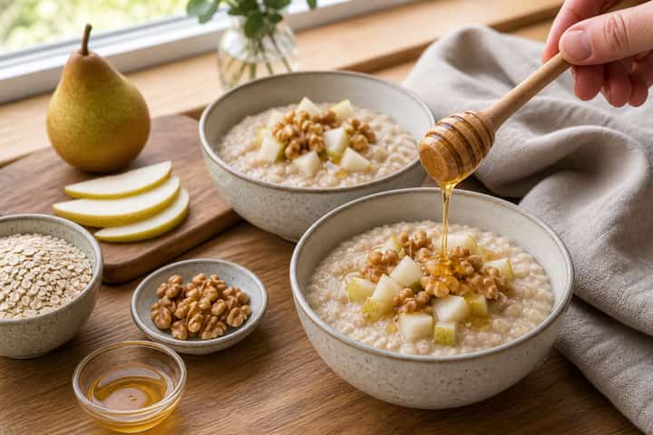 Pear Walnut Porridge cooking step 5: Finish the dish.