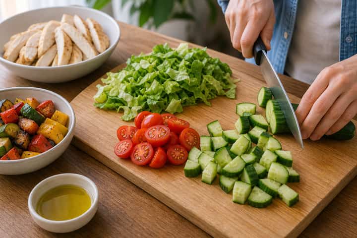 Roast Chicken Salad Boxes cooking step 1: Get prepped.