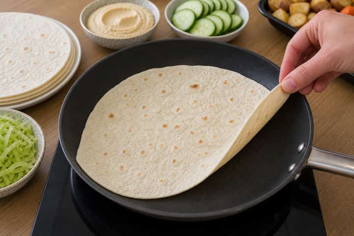 Roast Chicken Wraps cooking step 3: Build the flavour.