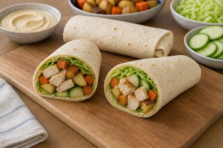 Roast Chicken Wraps cooking step 5: Finish the dish.