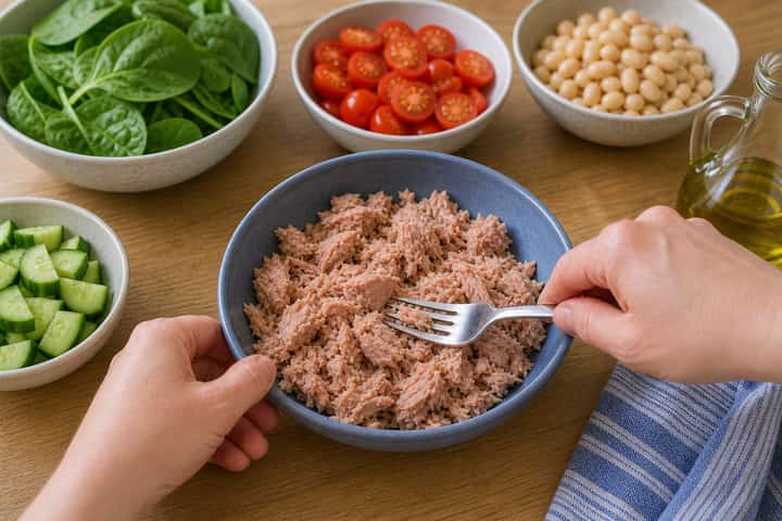 Tuna Bean Salad Boxes cooking step 2: Start cooking.