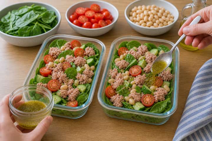 Tuna Bean Salad Boxes cooking step 5: Finish the dish.