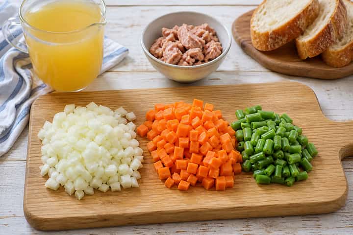 Tuna Bean Soup Pots cooking step 1: Get prepped.