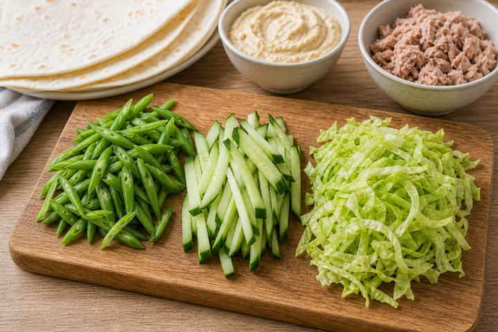 Tuna Bean Wraps cooking step 1: Get prepped.