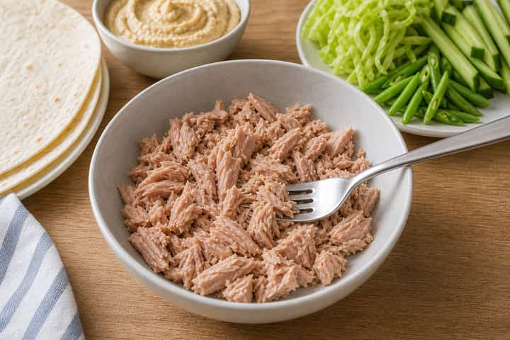 Tuna Bean Wraps cooking step 2: Start cooking.
