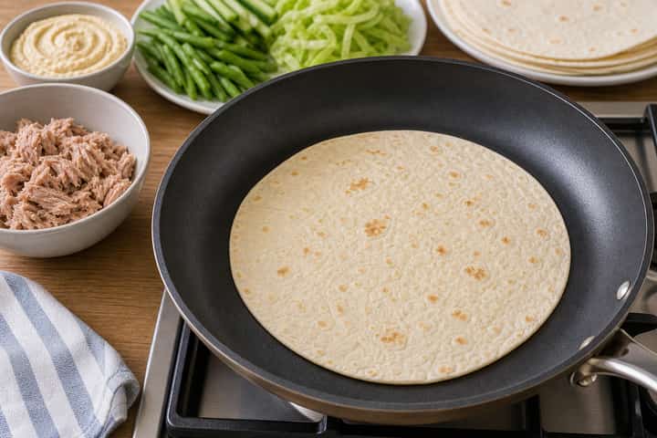 Tuna Bean Wraps cooking step 3: Build the flavour.