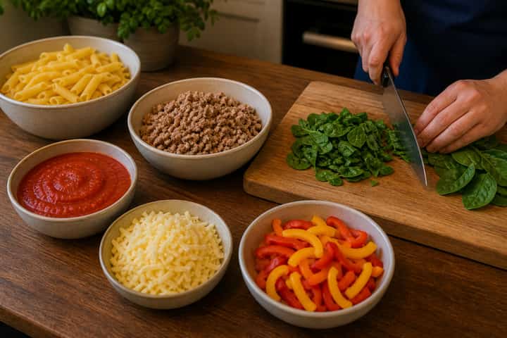Turkey Pepper Pasta Bake cooking step 3: Build the flavour.