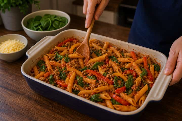 Turkey Pepper Pasta Bake cooking step 5: Finish the dish.