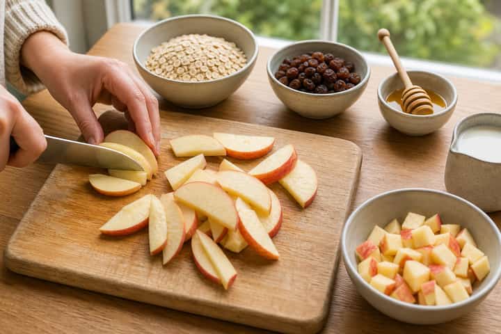Apple Raisin Baked Oats cooking step 2: Start cooking.