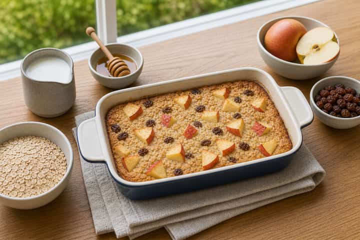 Apple Raisin Baked Oats cooking step 5: Finish the dish.