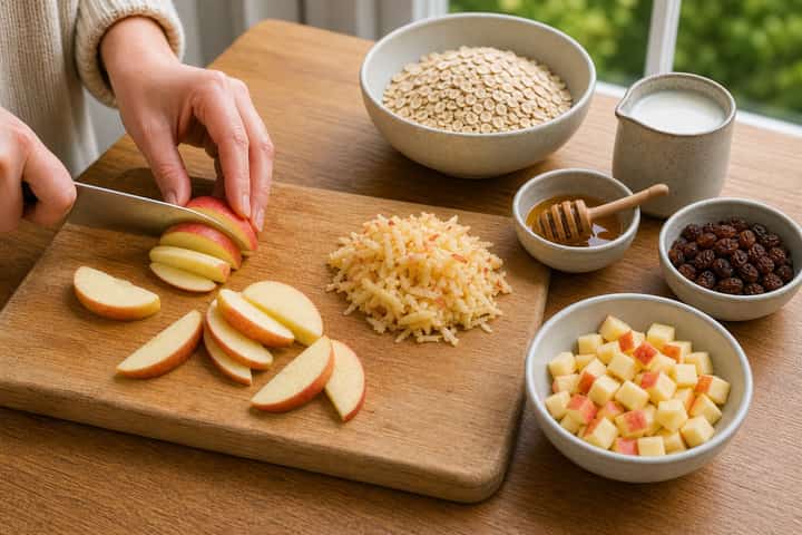 Apple Raisin Porridge cooking step 1: Get prepped.