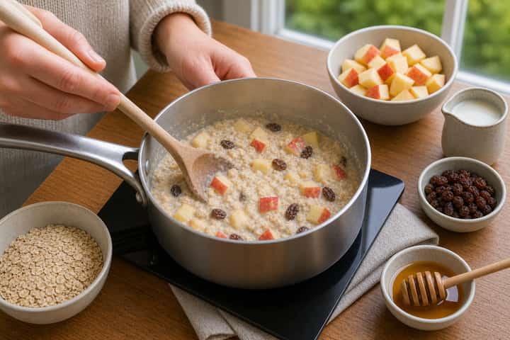 Apple Raisin Porridge cooking step 4: Bring it together.