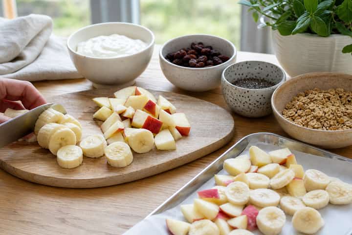 Apple Raisin Smoothie Bowls cooking step 1: Get prepped.