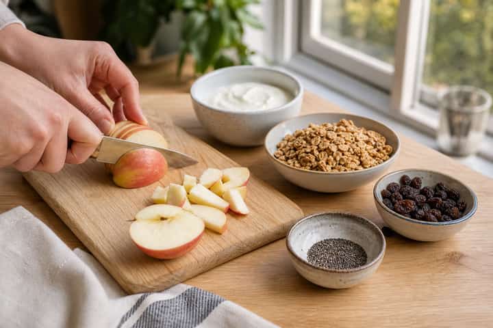 Apple Raisin Yogurt Pots cooking step 1: Get prepped.