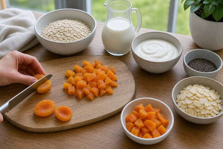 Apricot Almond Overnight Oats cooking step 1: Get prepped.