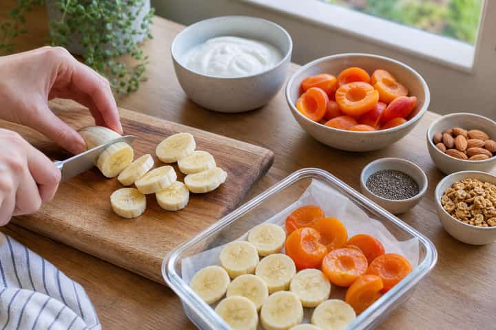 Apricot Almond Smoothie Bowls cooking step 1: Get prepped.