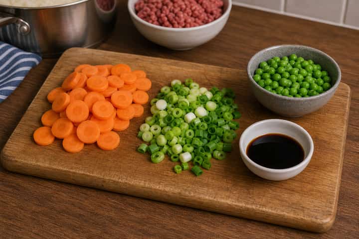 Beef Carrot Rice Bowls cooking step 2: Start cooking.