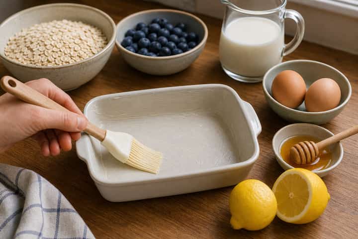 Blueberry Lemon Baked Oats cooking step 1: Get prepped.