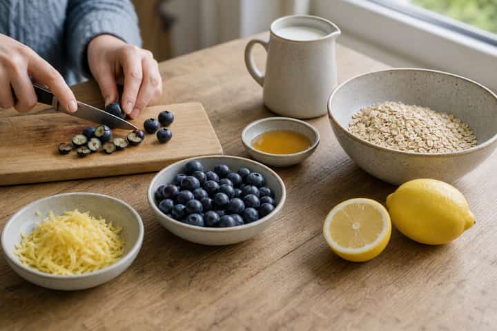 Blueberry Lemon Porridge cooking step 1: Get prepped.