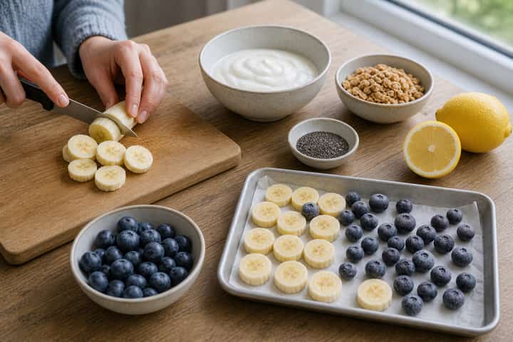 Blueberry Lemon Smoothie Bowls cooking step 1: Get prepped.