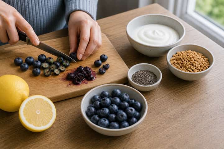 Blueberry Lemon Yogurt Pots cooking step 1: Get prepped.