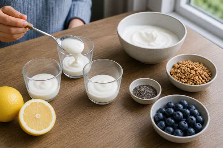 Blueberry Lemon Yogurt Pots cooking step 2: Start cooking.