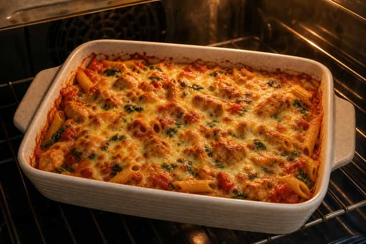 Chicken Tomato Pasta Bake cooking step 6: Serve.