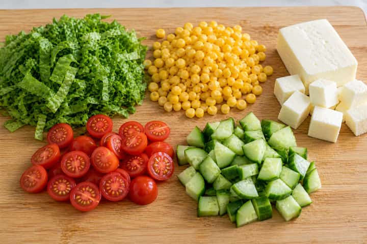 Halloumi Sweetcorn Salad Boxes cooking step 1: Get prepped.