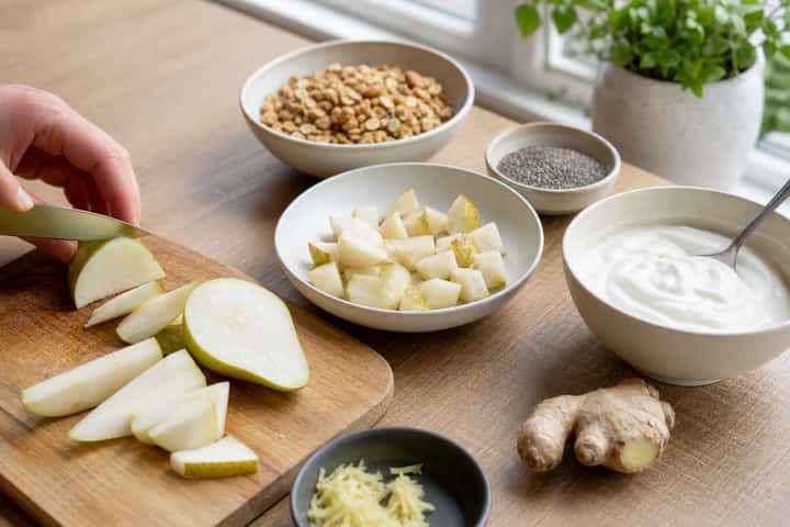 Pear Ginger Yogurt Pots cooking step 1: Get prepped.