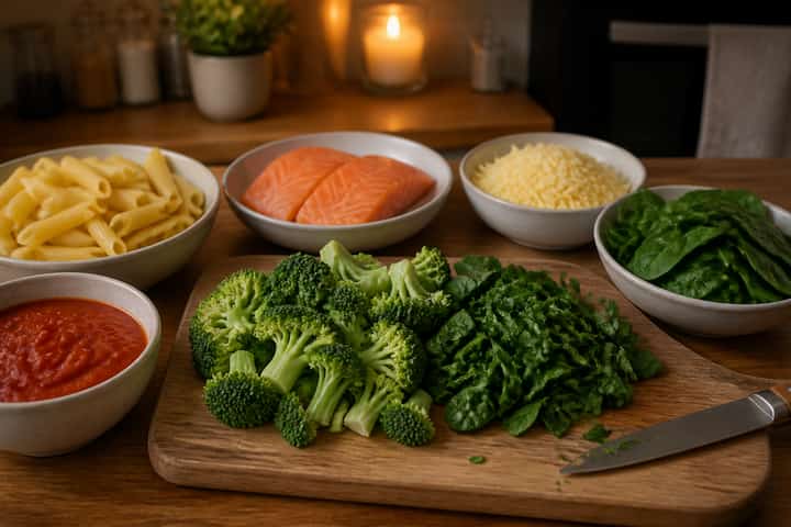 Salmon Broccoli Pasta Bake cooking step 3: Build the flavour.