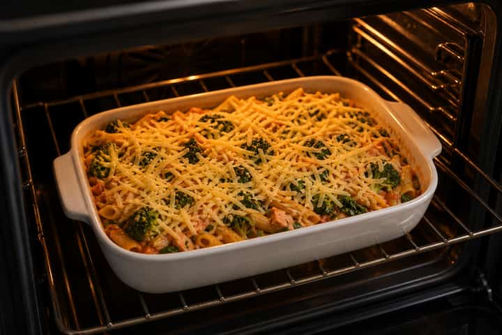 Salmon Broccoli Pasta Bake cooking step 6: Serve.