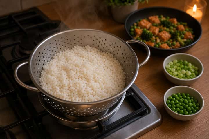 Salmon Broccoli Rice Bowls cooking step 5: Finish the dish.