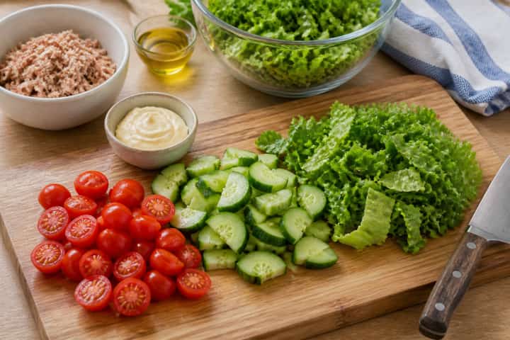 Tuna Mayo Salad Boxes cooking step 1: Get prepped.